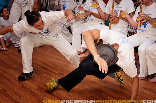 Professor Lobo Mau hosted his first Batizado for Capoeira Ginga Solta USA. The Batizado is a special event designed to celebrate Capoeira students and their progress. The event included performances, solos demonstrations and the ceremonial belt test. (Kevin C. Brown)